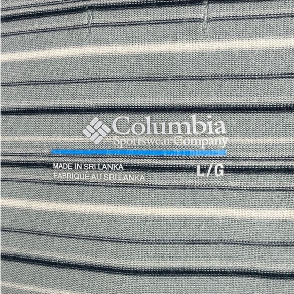 ❤️ COLUMBIA Modal Lycra Blend Three-Quarter Sleeve V-neck Striped Soft Tee Retro - Picture 9 of 11